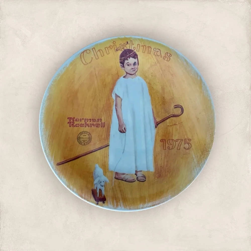 VINTAGE 1975 Norman Rockwell Christmas Plate “Angel With A Black Eye”